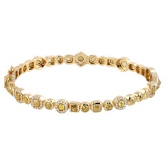 Multi Shaped Ice Daimond Tennis Bracelet Made In 18k Gold