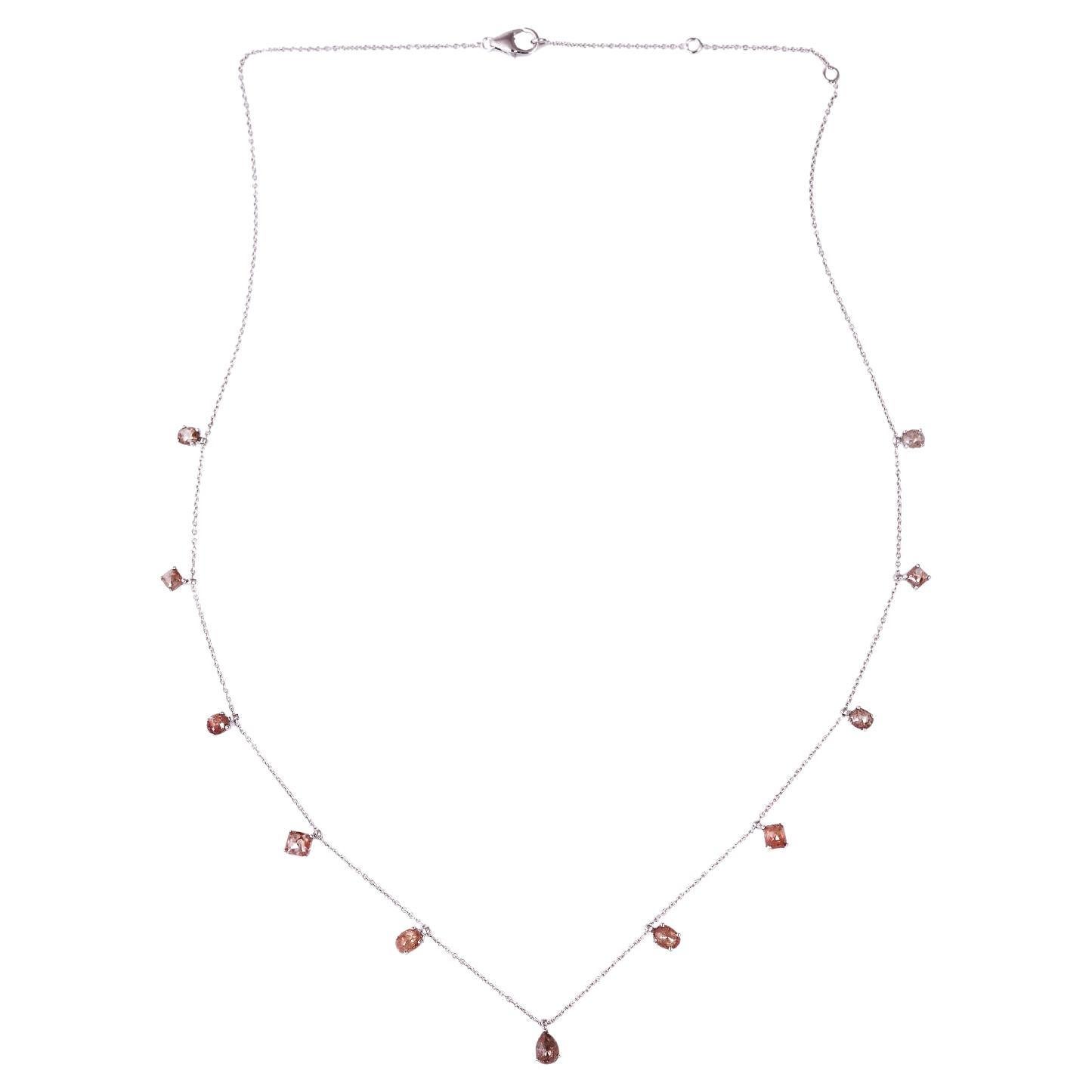 Multi Shaped Ice Diamond Chain Necklace Made In 18k Gold