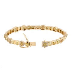 Multi Shaped Ice Diamond Tennis Bracelet Made In 18k Gold