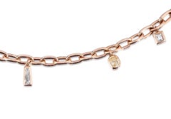 18KT Italian Multi Shaped Toggle Charm Diamond Link Bracelet