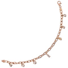 18KT Italian Multi Shaped Toggle Charm Diamond Link Bracelet