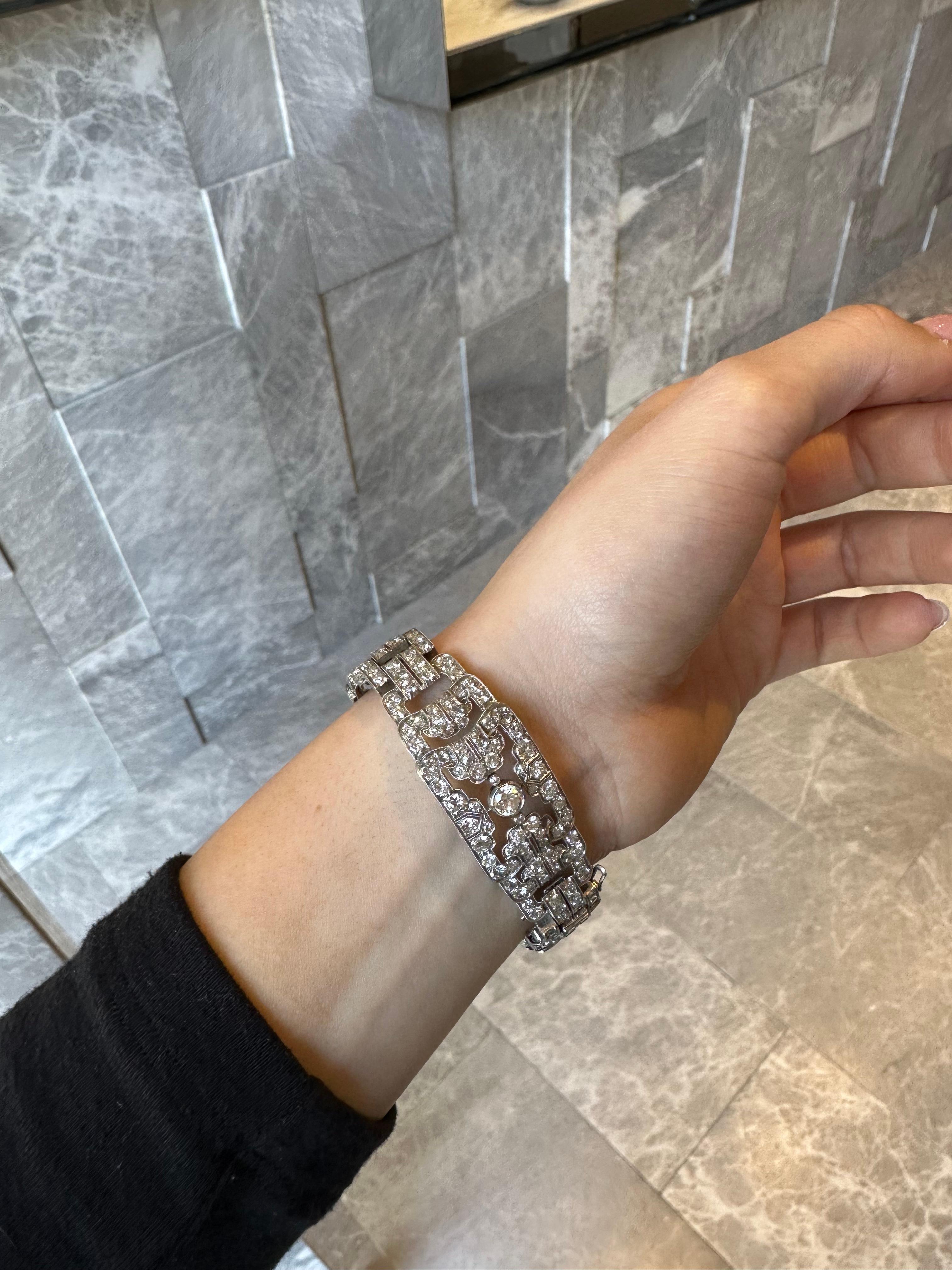 Art Deco Multi-Shaped Vintage Diamond Bracelet