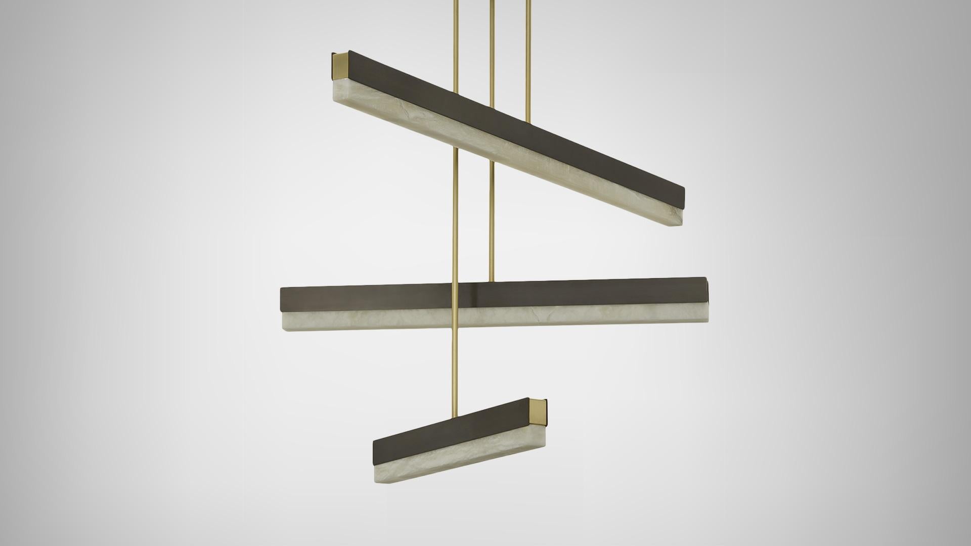 Multi-Sized Artés Collective lamp by CTO Lighting
Materials: bronze with satin brass details and honed alabaster
Dimensions: 119 x H - Specified Height needed (cm).

All our lamps can be wired according to each country. If sold to the USA it will be