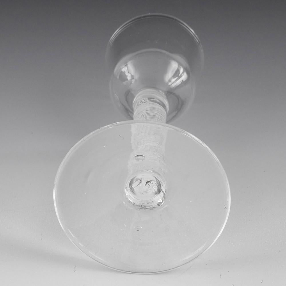 Multi Spiral Opaque Twist Wine Glass c1760 In Good Condition For Sale In Tunbridge Wells, GB
