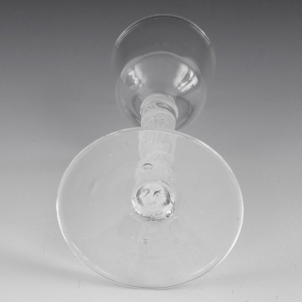 Multi Spiral Opaque Twist Wine Glass c1760 In Good Condition For Sale In Tunbridge Wells, GB