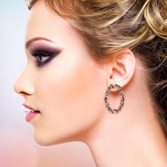 Multi Stone 18 Karat Gold Earrings