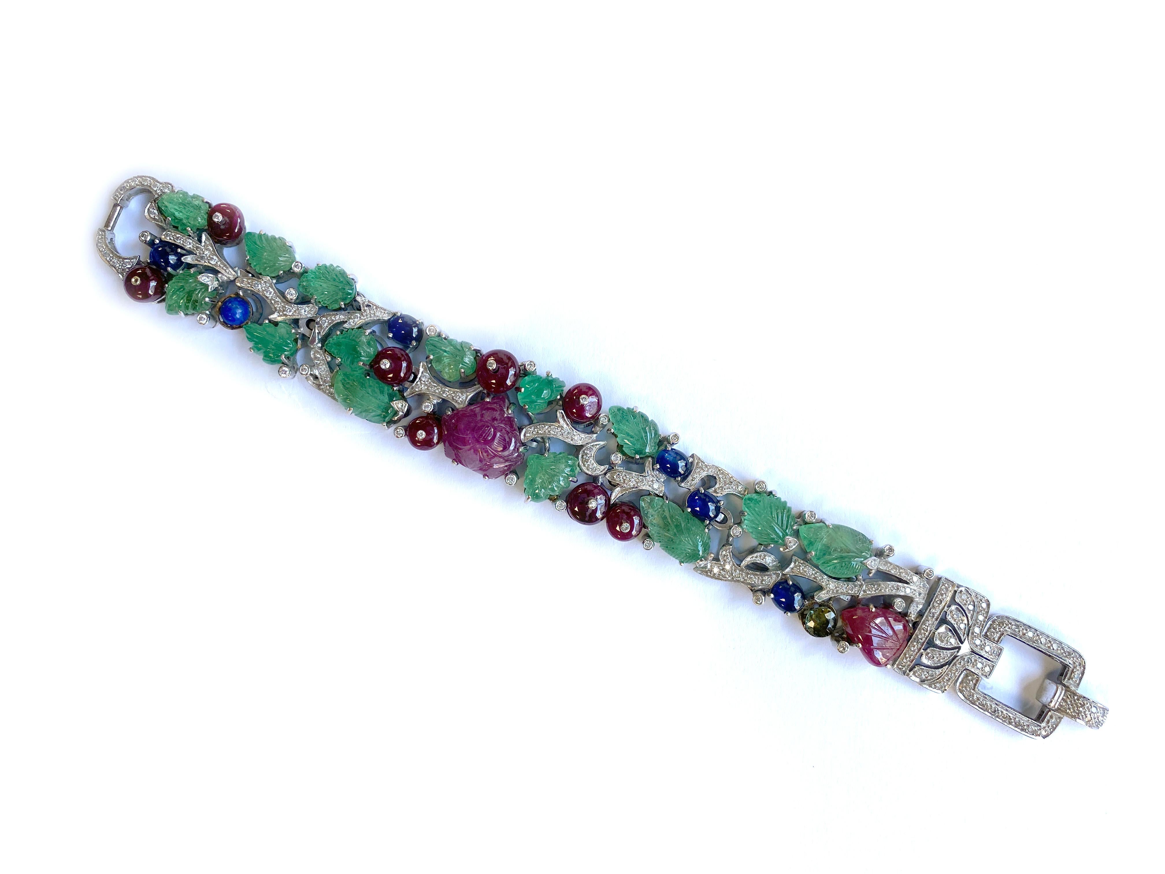 Multi-Stone and Diamond Bracelet In New Condition For Sale In New York, NY