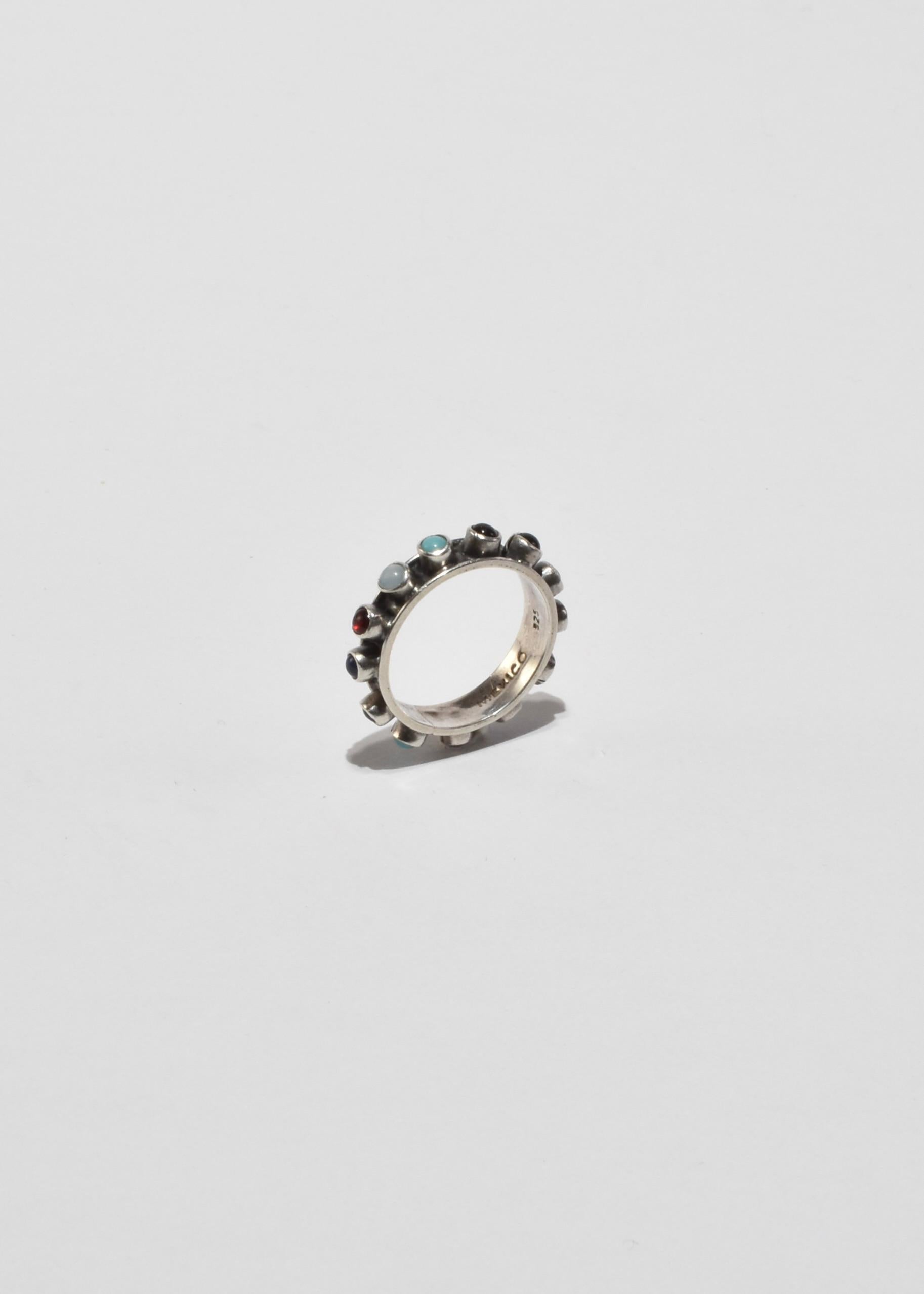 Cabochon Multi Stone Band Ring For Sale