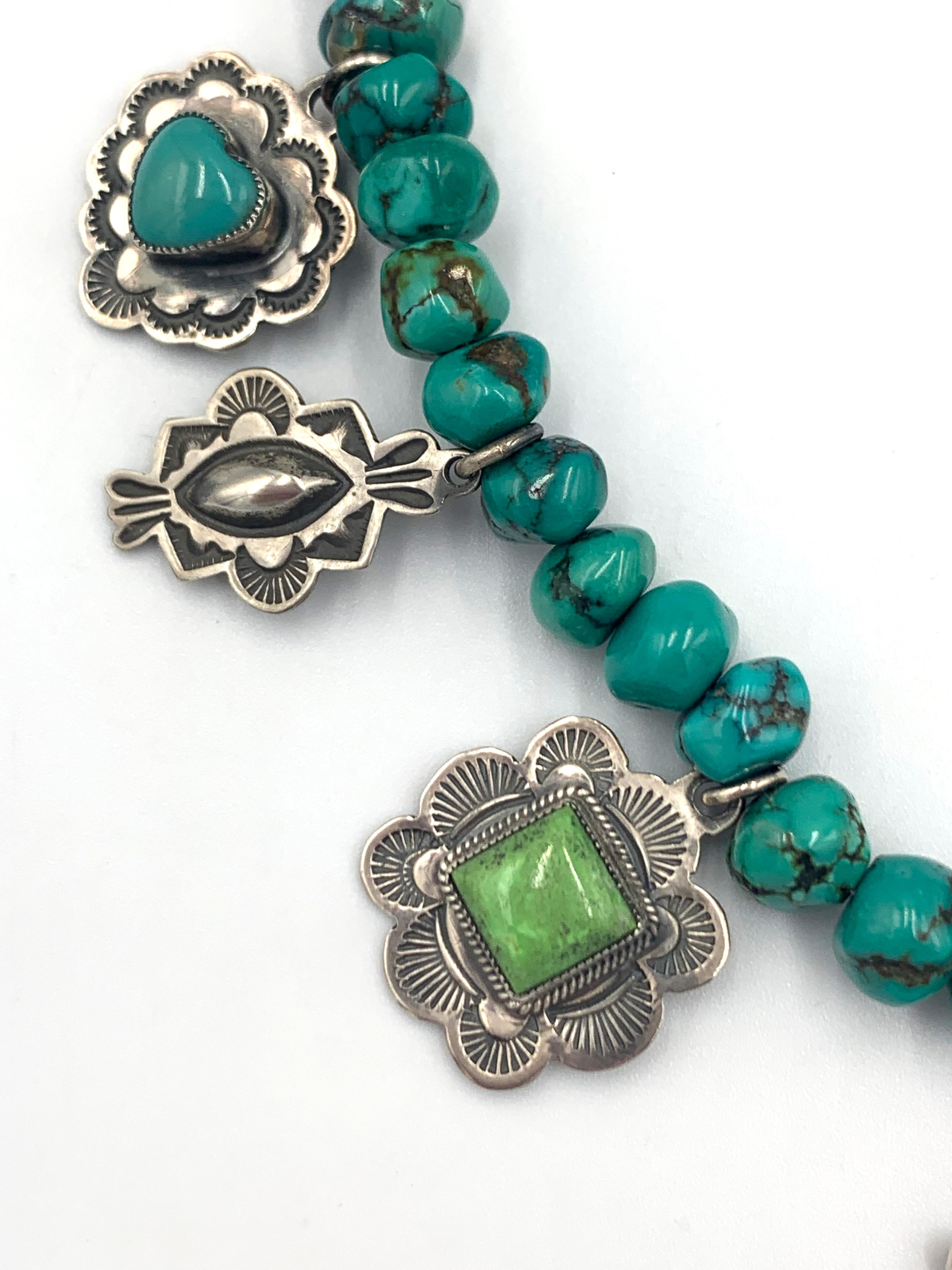Women's or Men's Multi-stone Charm Necklace by Leo Feeney For Sale