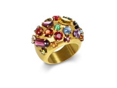 Multi-stone cluster ring, circa 1950.