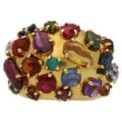 Retro Multi-stone cluster ring, circa 1950. 