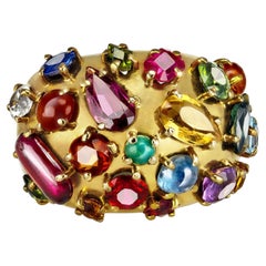 Multi-stone cluster ring, circa 1950.
