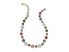 Multi-Stone Disc Necklace