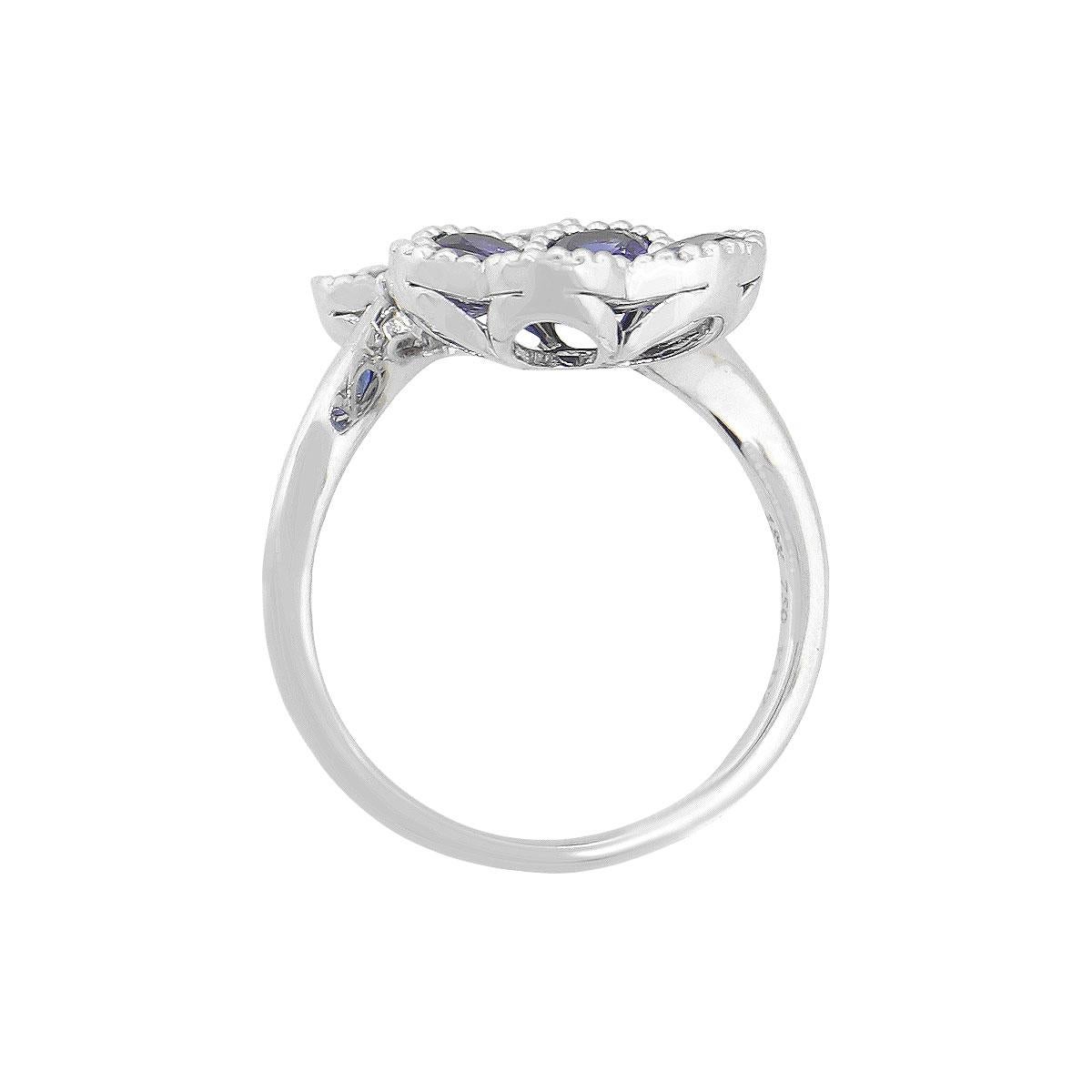 Taglio a goccia Multi-Stone Double Flower Ladies Ring