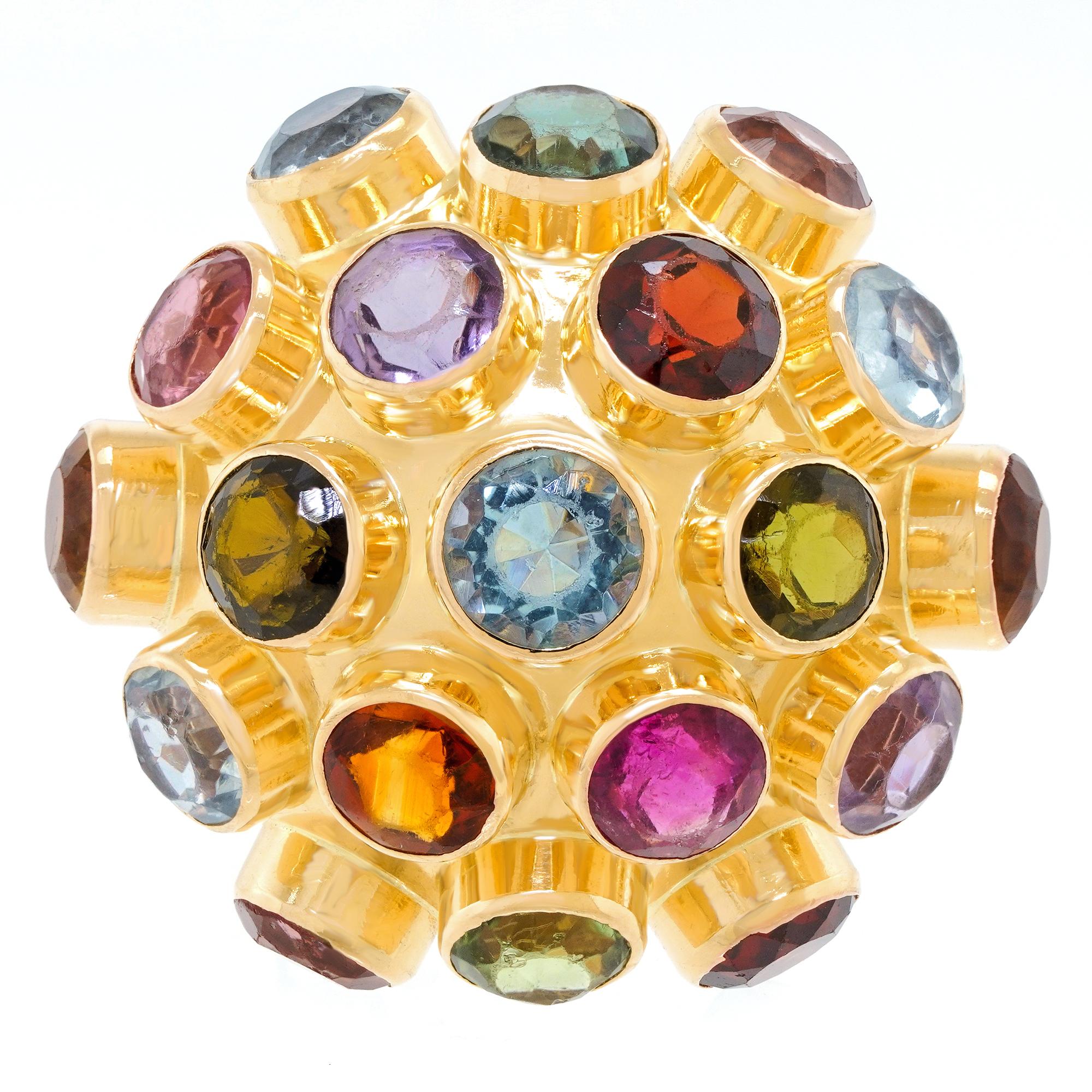 Multi Stone Fifties Ring - image 3