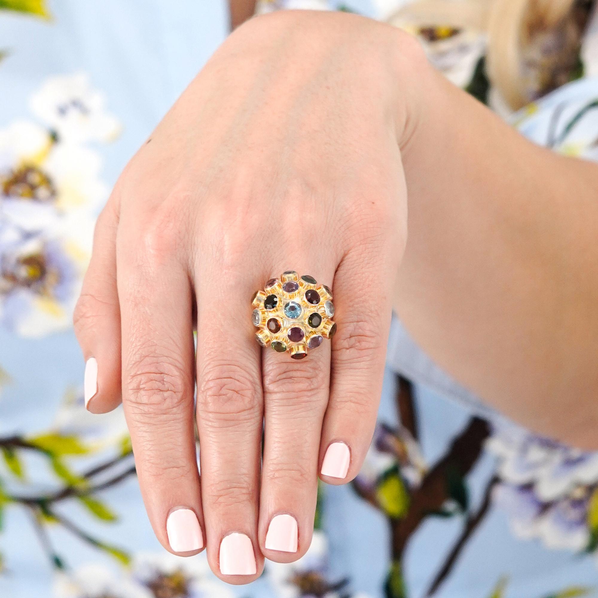 Multi Stone Fifties Ring - image 4