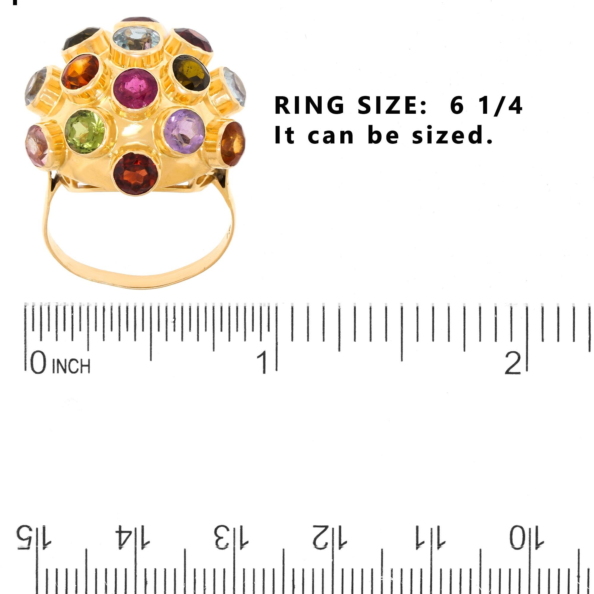 Multi Stone Fifties Ring - image 5