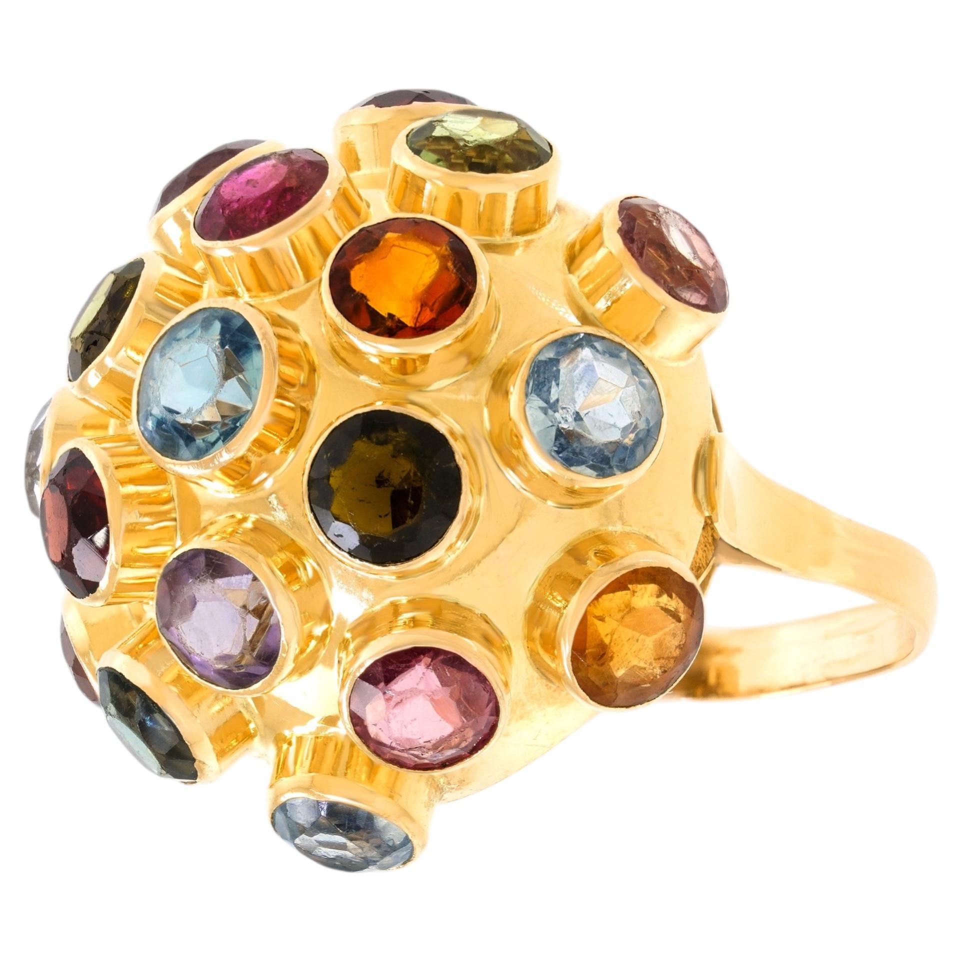 Multi Stone Fifties Ring - image 1
