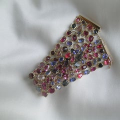 Multi Stone Link Bracelet w/ 87 Carat of Gemstone & 18k Yellow Gold