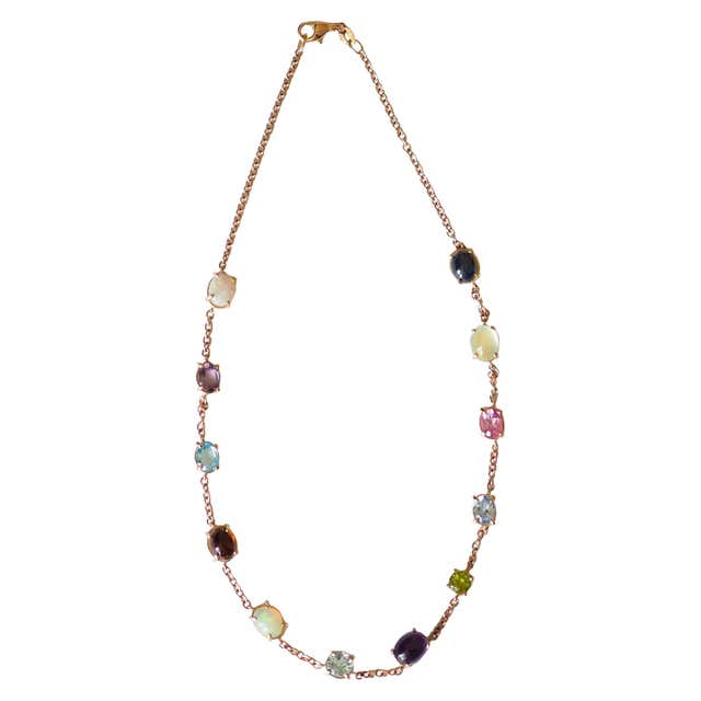 FRED LEIGHTON Multi-Stone Gold Necklace at 1stDibs