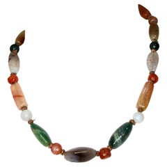 Multi-Stone Polished Beaded Necklace circa 1960s