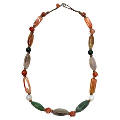 Multi-Stone Polished Beaded Necklace circa 1960s