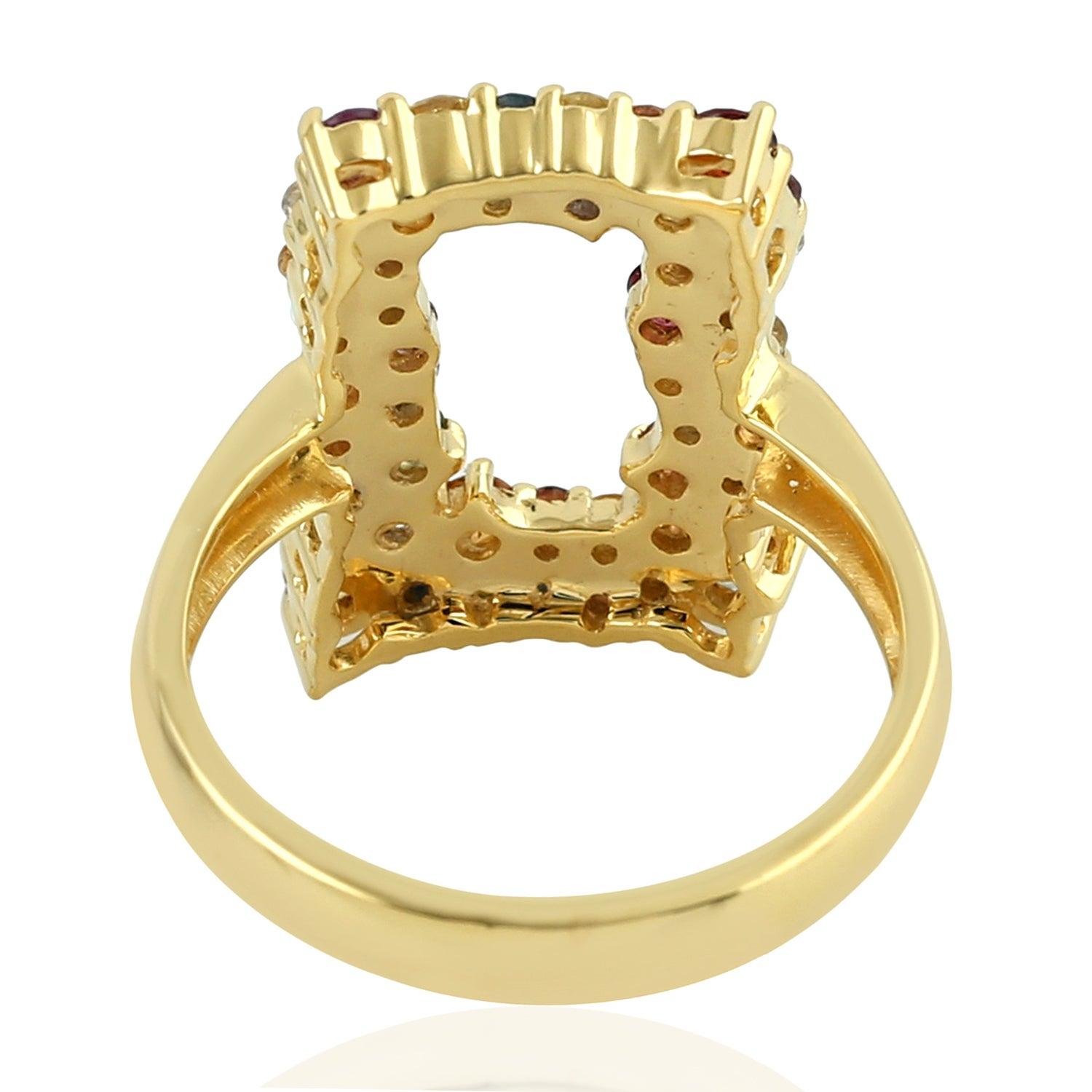 For Sale:  Multi Stone Sapphire 18 Karat Gold Ring 3