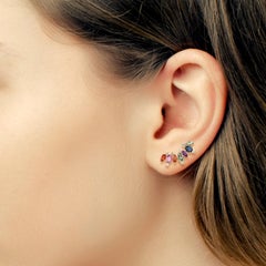 Bracciale all'orecchio con zaffiro e diamante a più pietre da 18 carati