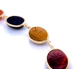 Multi-Stone Scarab Bracelet