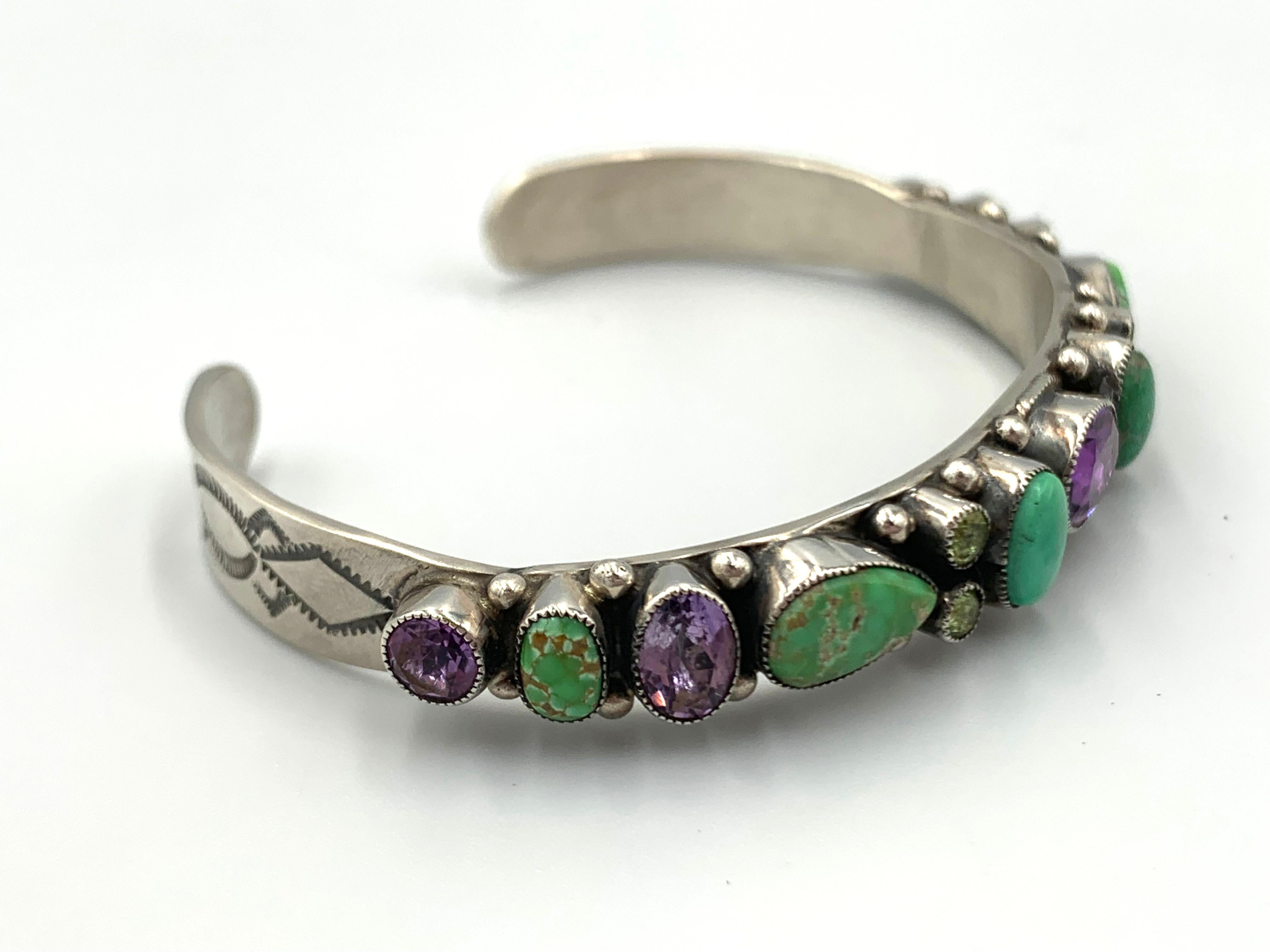 Brazalete de plata con múltiples piedras de Leo Feeney en Nuevo estado para la venta en Scottsdale, AZ
