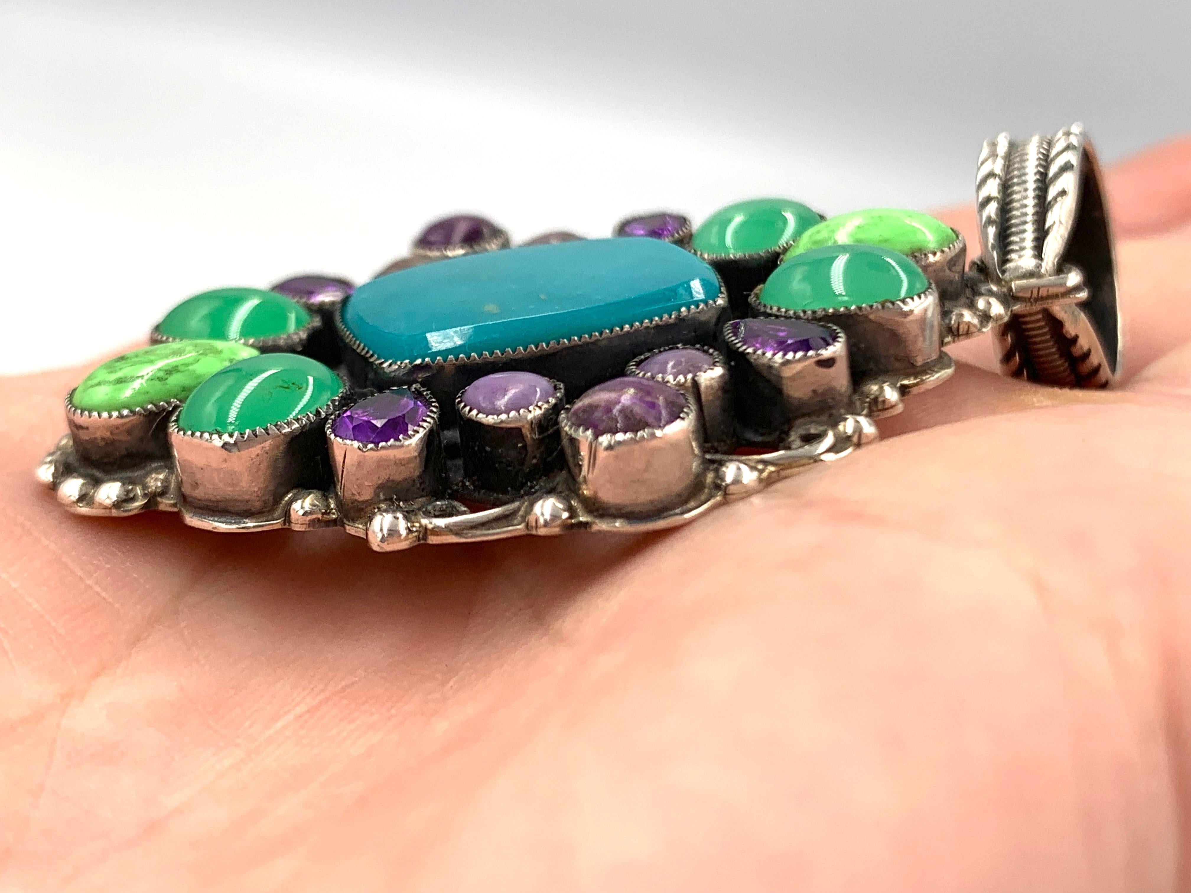 Colgante de plata con varias piedras de Leo Feeney en venta 1