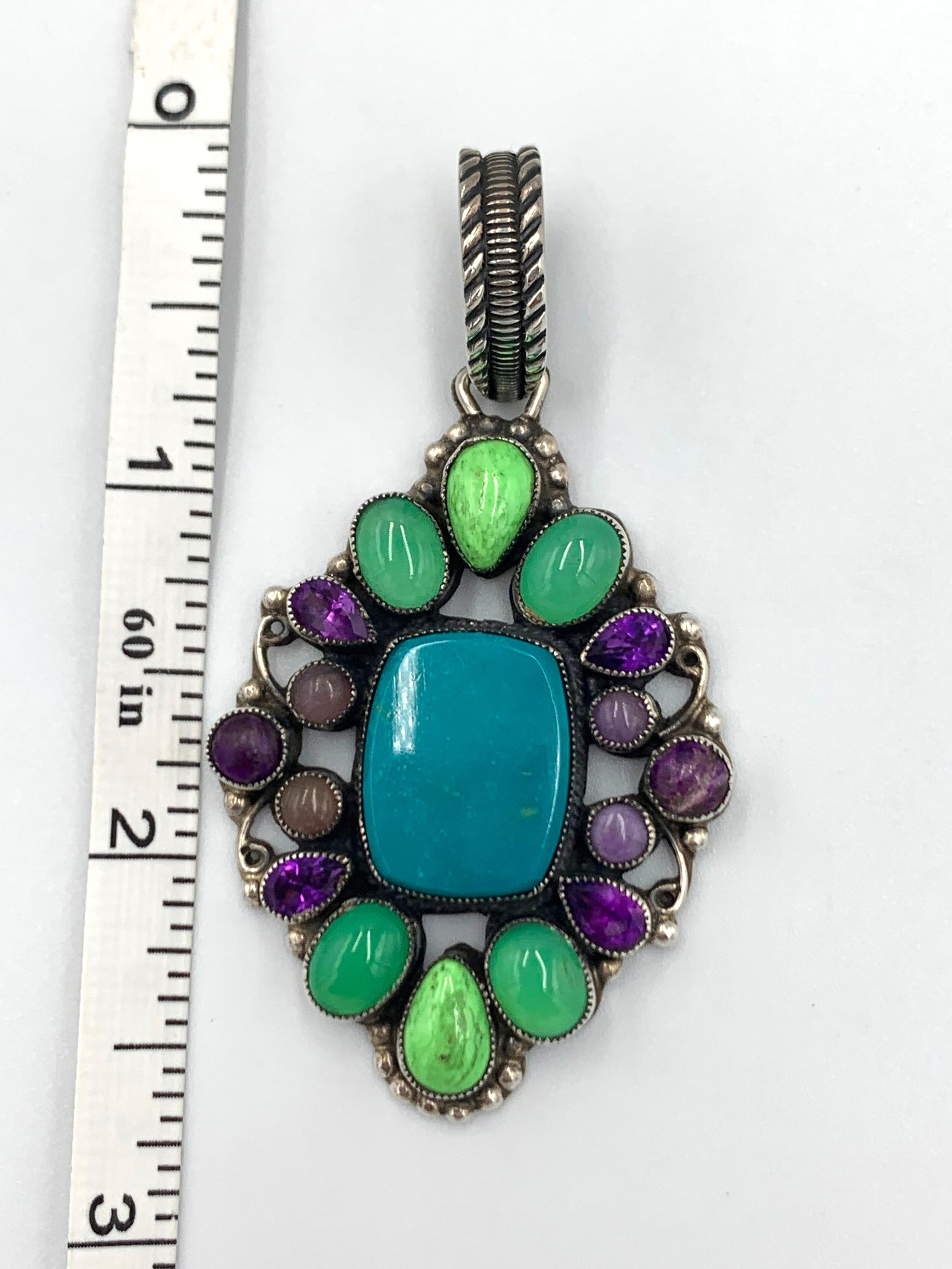 Colgante de plata con varias piedras de Leo Feeney en venta 2