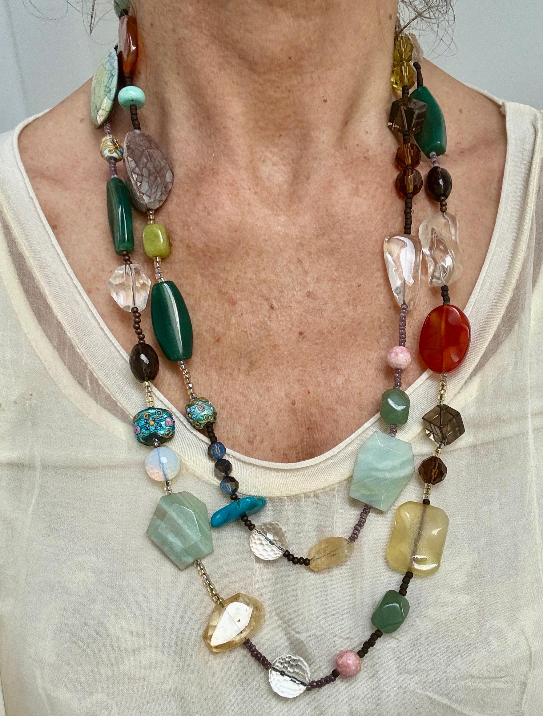 Collar de cristal veneciano Multi Stone en Nuevo estado para la venta en Lake Worth, FL