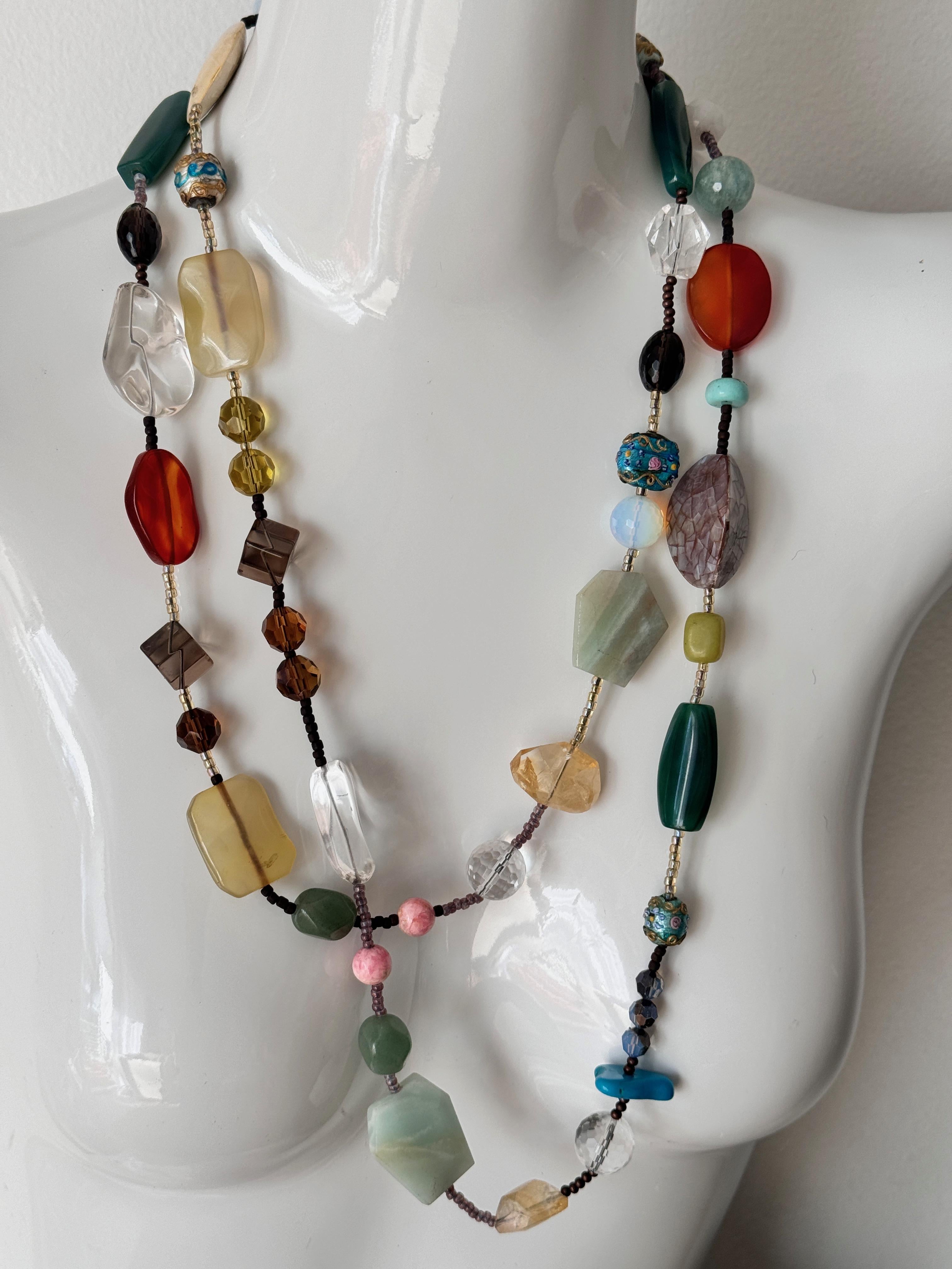 Collar de cristal veneciano Multi Stone en venta 1