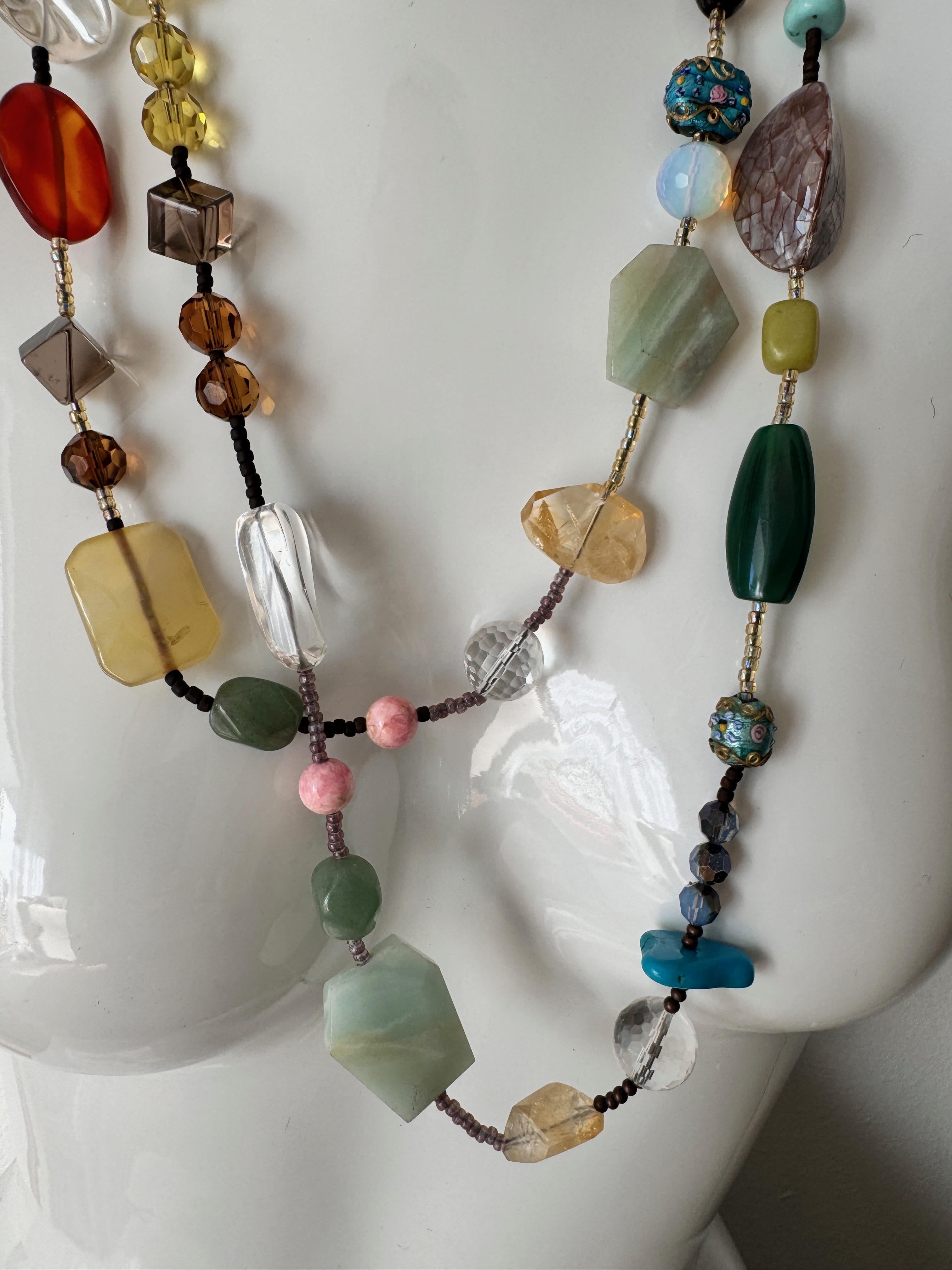 Collar de cristal veneciano Multi Stone en venta 2
