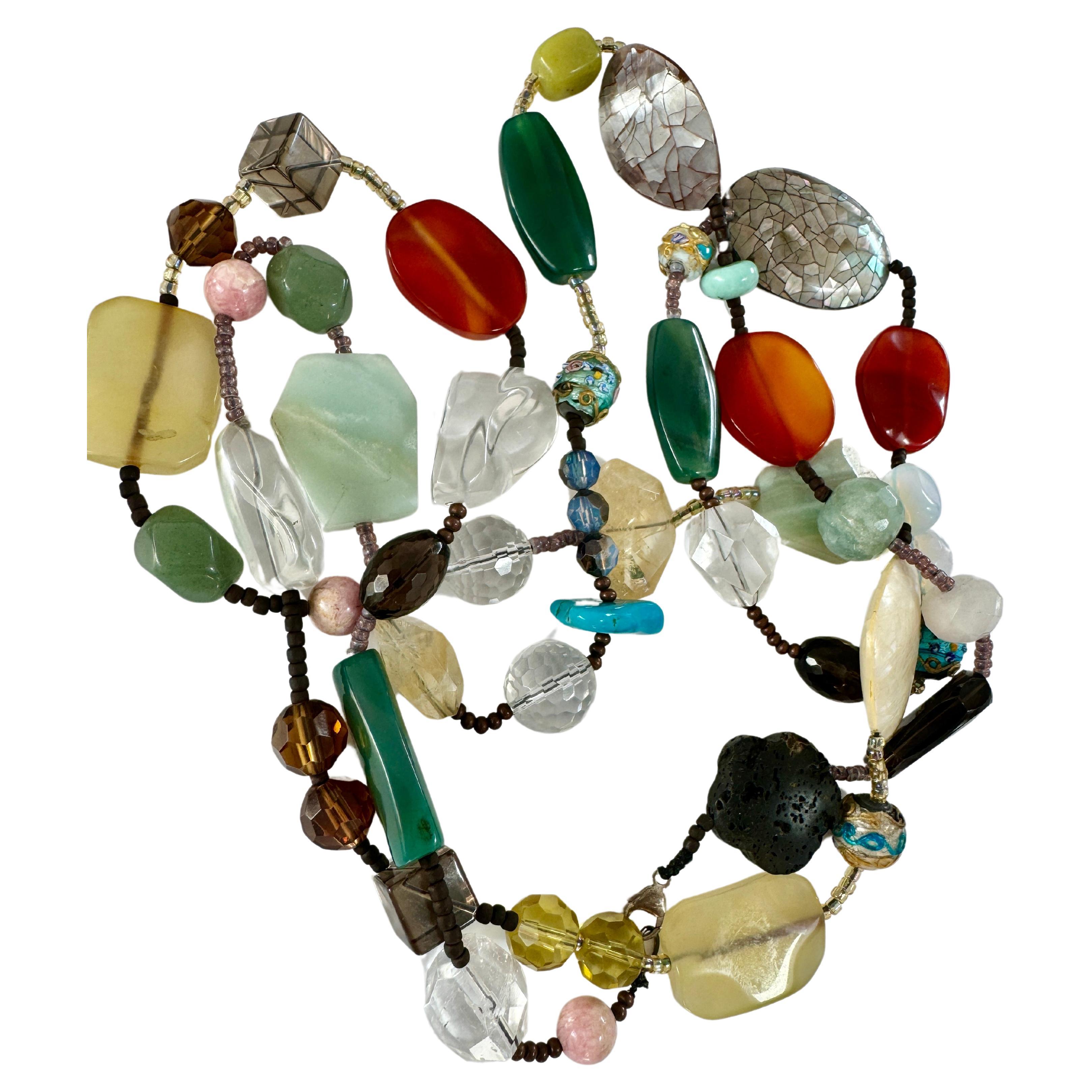 Multi Stone Venetian Glass Crystal Necklace