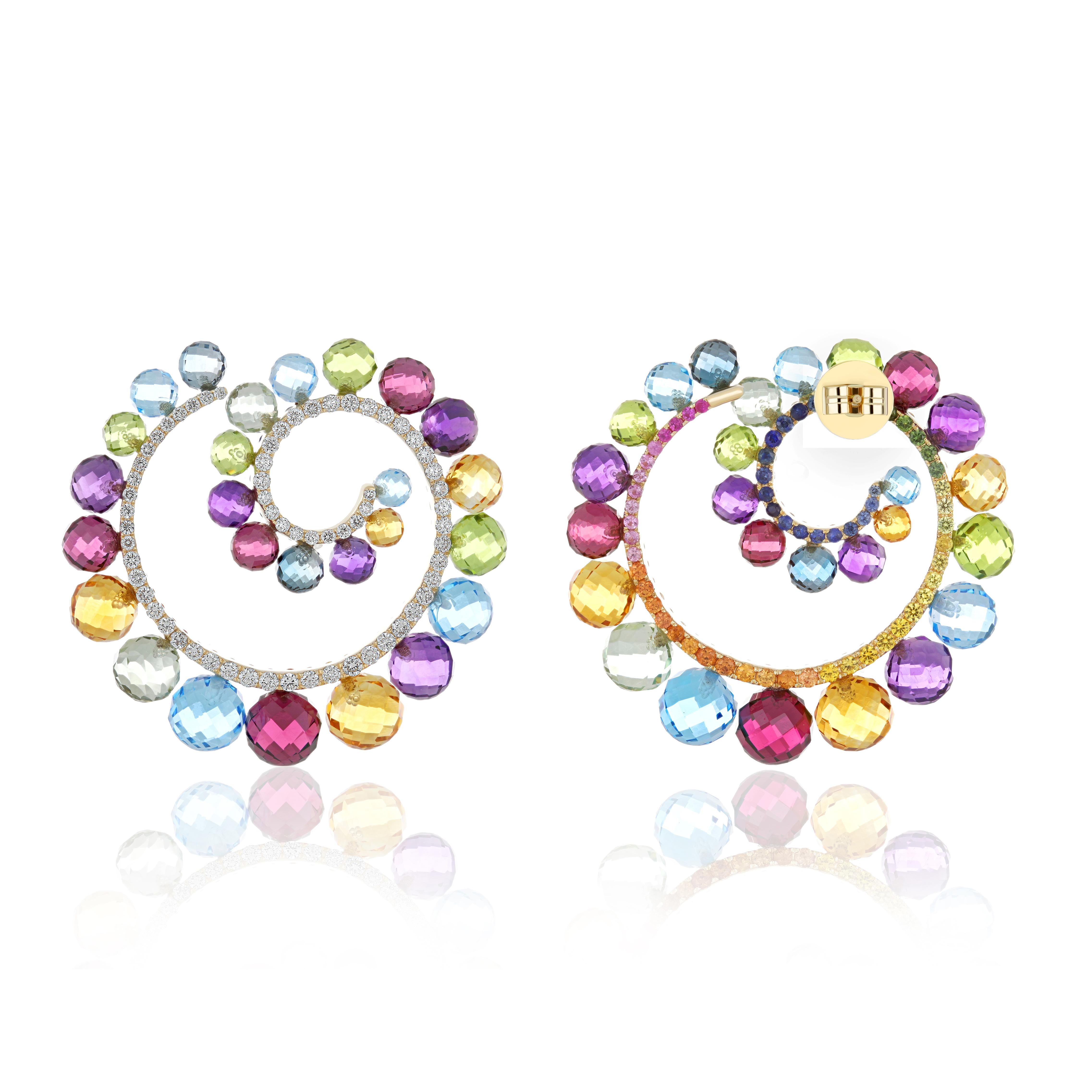multi sapphire earrings
