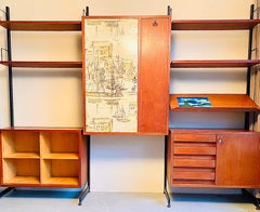 Multi Storage Functional Italian Shelving System Room Divider with Art Work