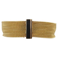 Multi Strand 14 Karat Gold Mesh Chain Bracelet