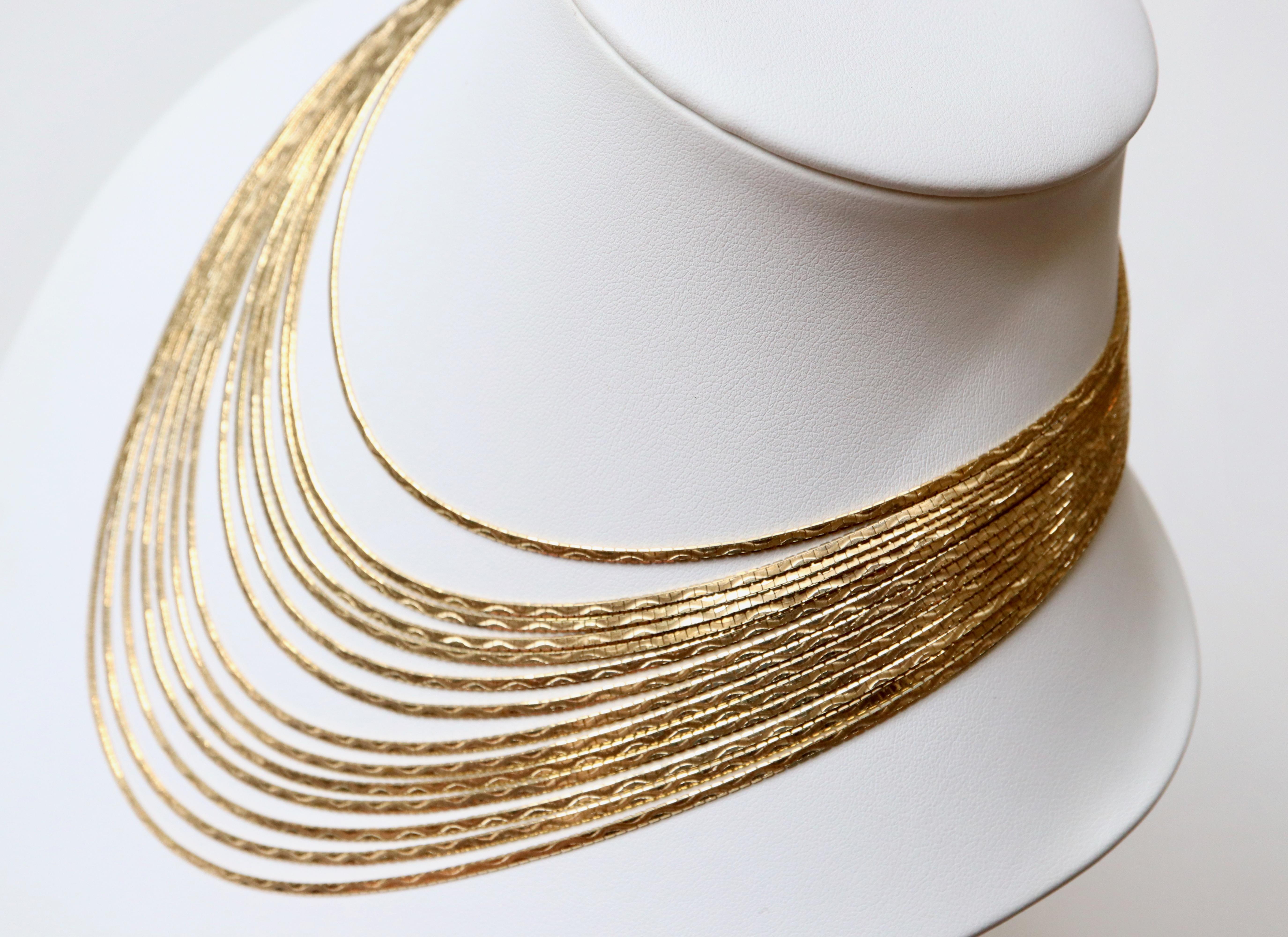 gold necklace multi strand