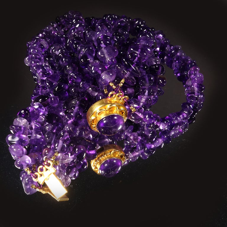 MultiStrand Amethyst Necklace February Birthstone For Sale at 1stdibs