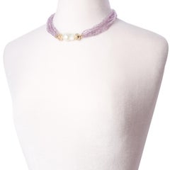 2mm Faceted Amethyst 6 Strand Necklace