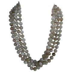 Multi Strand Banded Agate 925 Sterling Silver Necklace