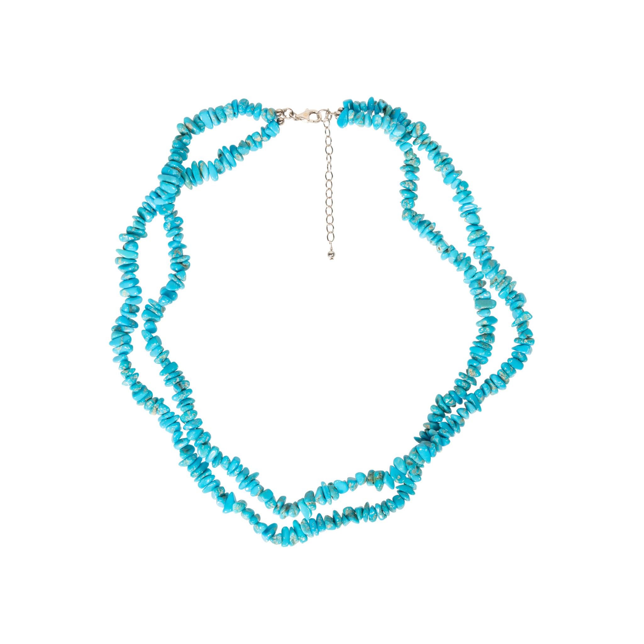 Perle Collier de perles turquoise Navajo à plusieurs rangs en vente