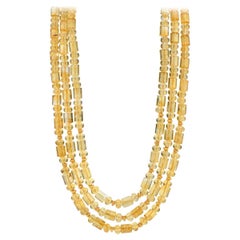 Collar de Múltiples Tiras de Cuentas de Citrino con Acentos de Oro Amarillo de 14k y 18k