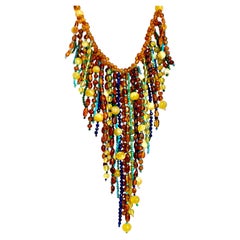 Collana a più fili in stile Cleopatra con ambra, turchese e lapislazzuli
