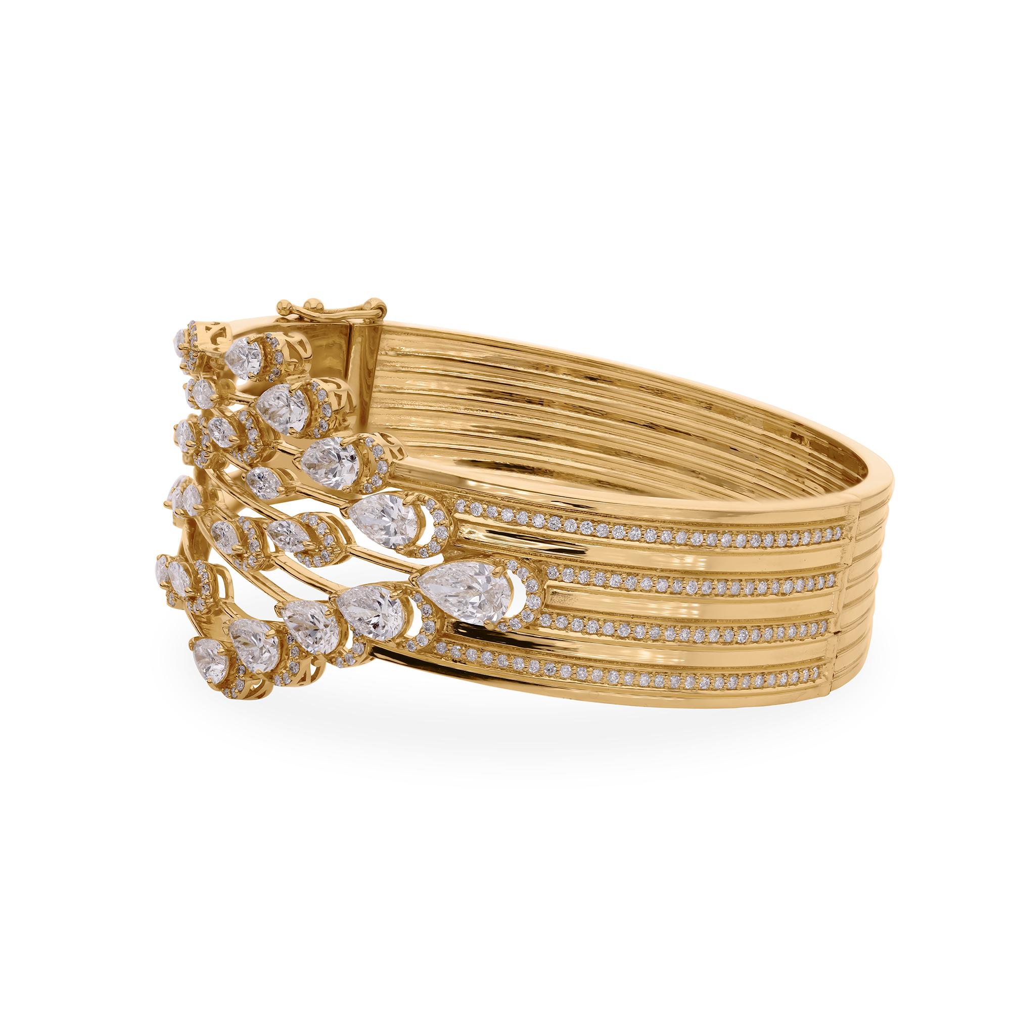 Multi Strang Diamond Drops Aussage 18k Gelbgold Armband Feiner Schmuck Geschenk im Angebot 2