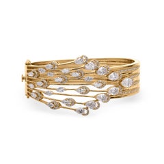 Multi Strang Diamond Drops Aussage 18k Gelbgold Armband Feiner Schmuck Geschenk
