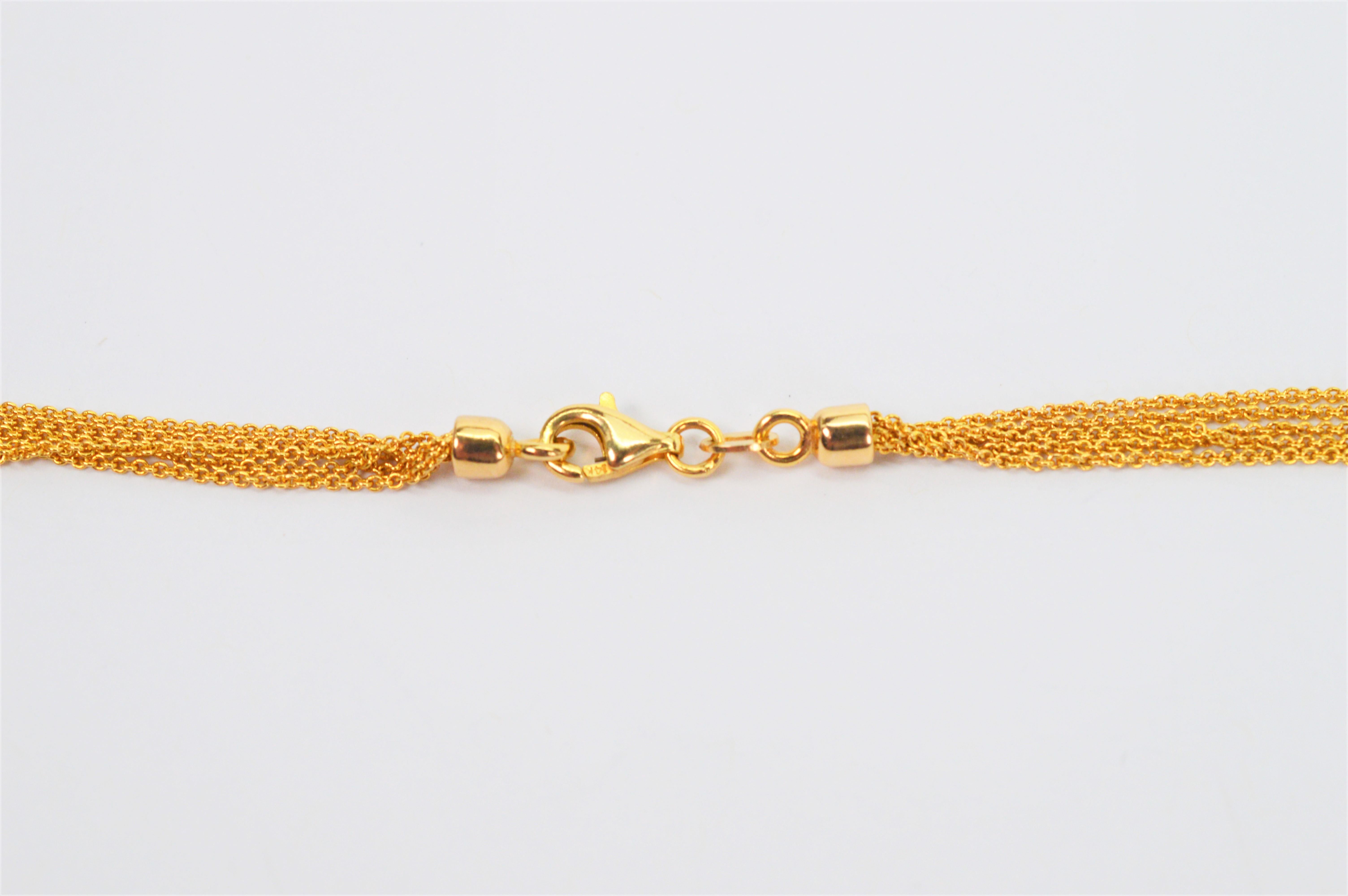 Multi Strand Fine 14 Karat Yellow Gold Cable Chain Necklace 1