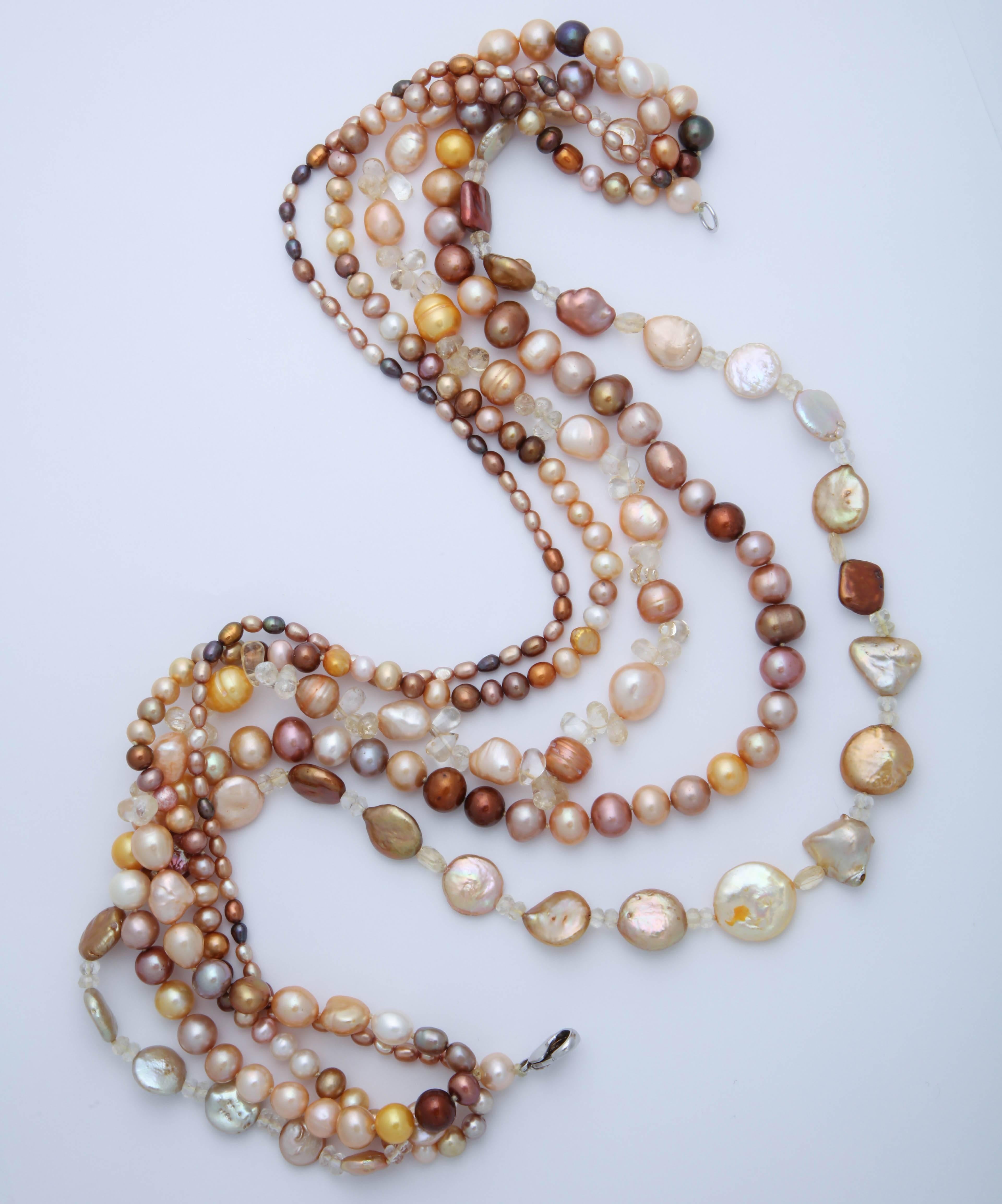 Multi Strand Fresh Water Pearl Necklace For Sale 2
